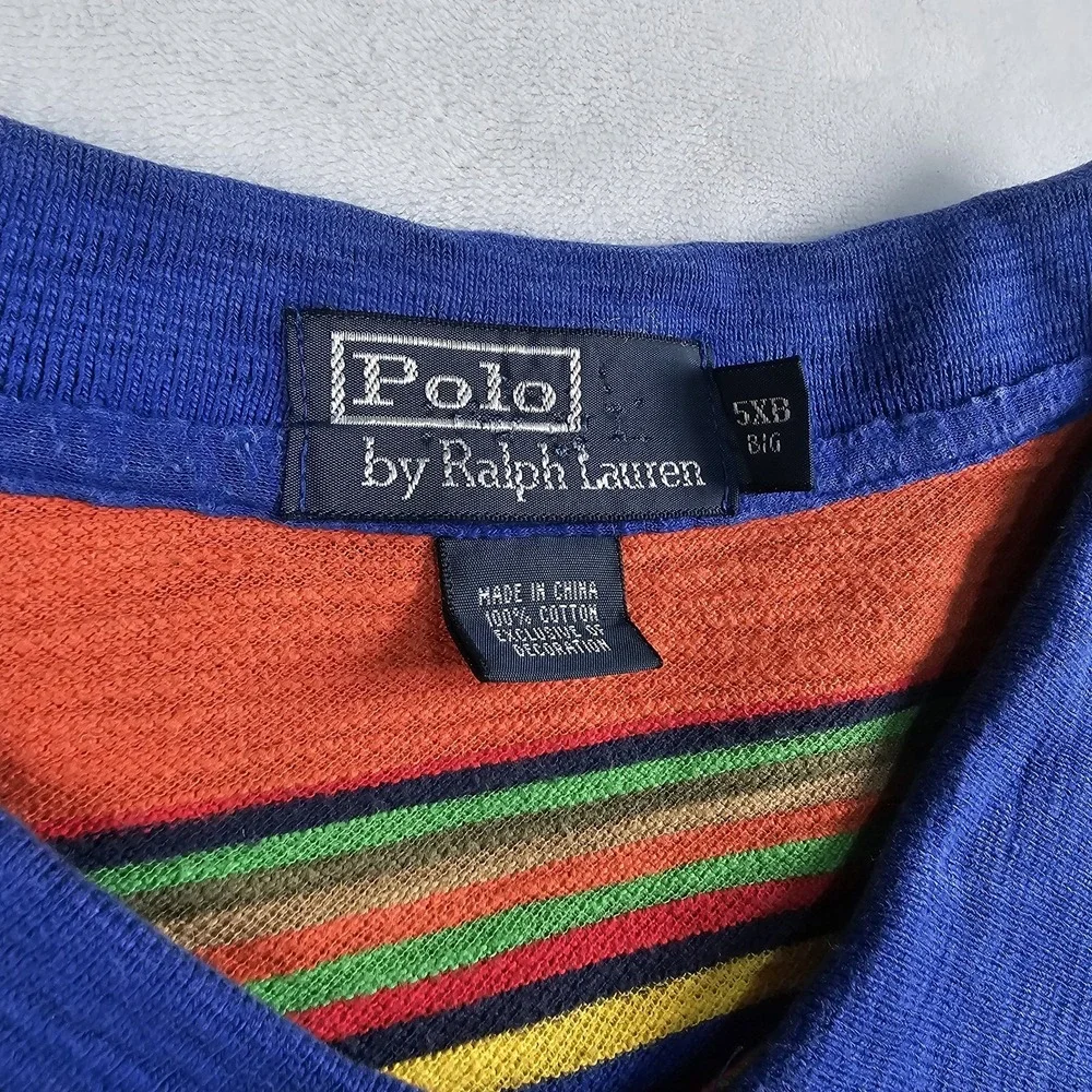 Polo Ralph Lauren Shirt Mens 5XB Big & Tall Multicolored Striped Colorful Serape